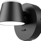 Wall Light LED Wall Sconce with On/Off Switch USB Charging Port 110 Volt Hardwired Wall Lamp 350 Rotatable up down Sconces Wall Lighting (Black)