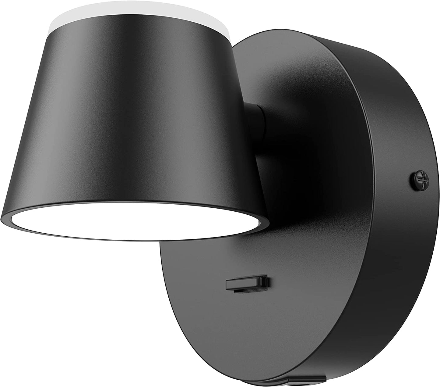 Wall Light LED Wall Sconce with On/Off Switch USB Charging Port 110 Volt Hardwired Wall Lamp 350 Rotatable up down Sconces Wall Lighting (Black)