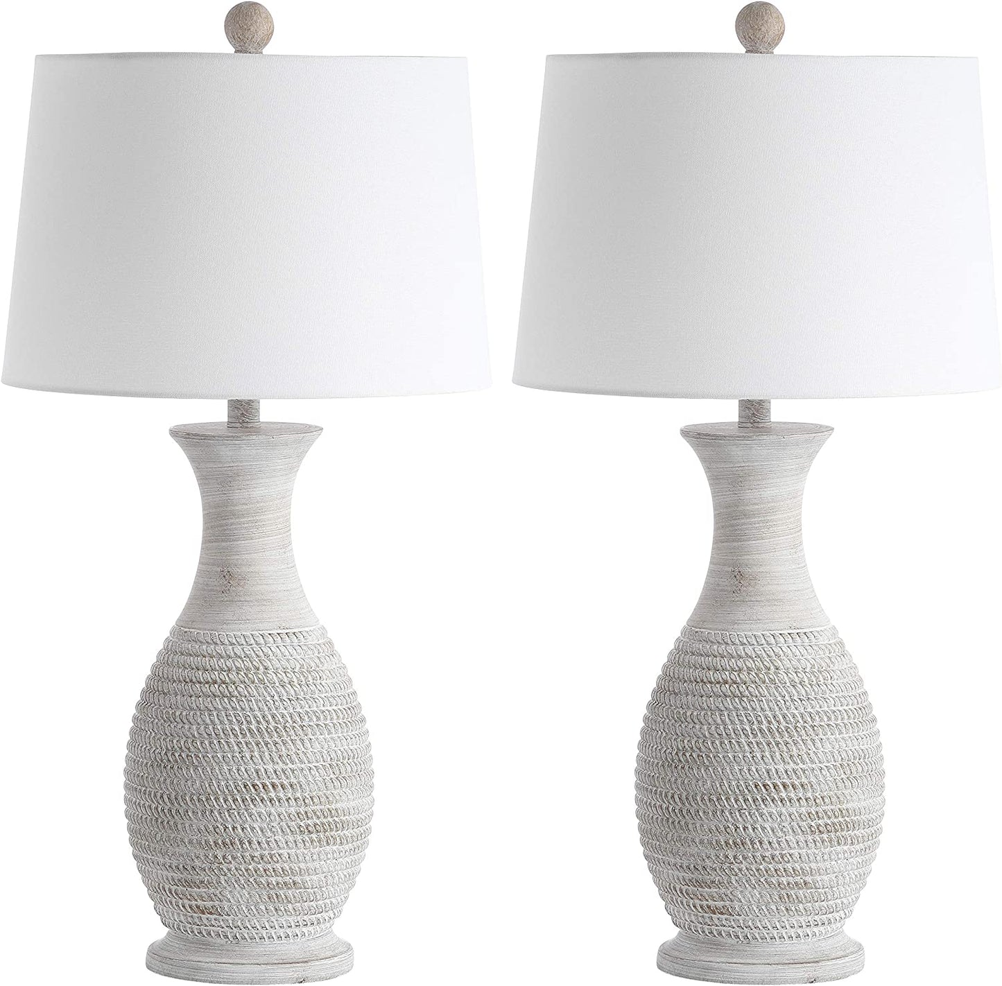 Lighting Collection Bentlee Rustic Grey 30-Inch Bedroom Living Room Home Office Desk Nightstand Table Lamp Set of 2 (LED Bulbs Included)