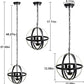 DLLT Chandelier Farmhouse Hanging Lighting, 3 Lights Globe Ceiling Light Fixture, Metal Swag Pendant Lighting for Kitchen, Dining Room, Living Room, Hallway, Bedroom, Entryway, E12 Base Gold