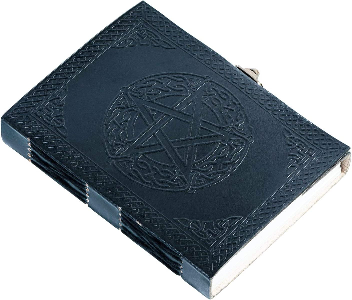 Handmade Leather Pentagon Journal/Writing Notebook Diary/Bound Daily Notepad for Men & Women Unlined Paper Medium, Writing Pad Gift for Artist, Sketch Brown (Black)