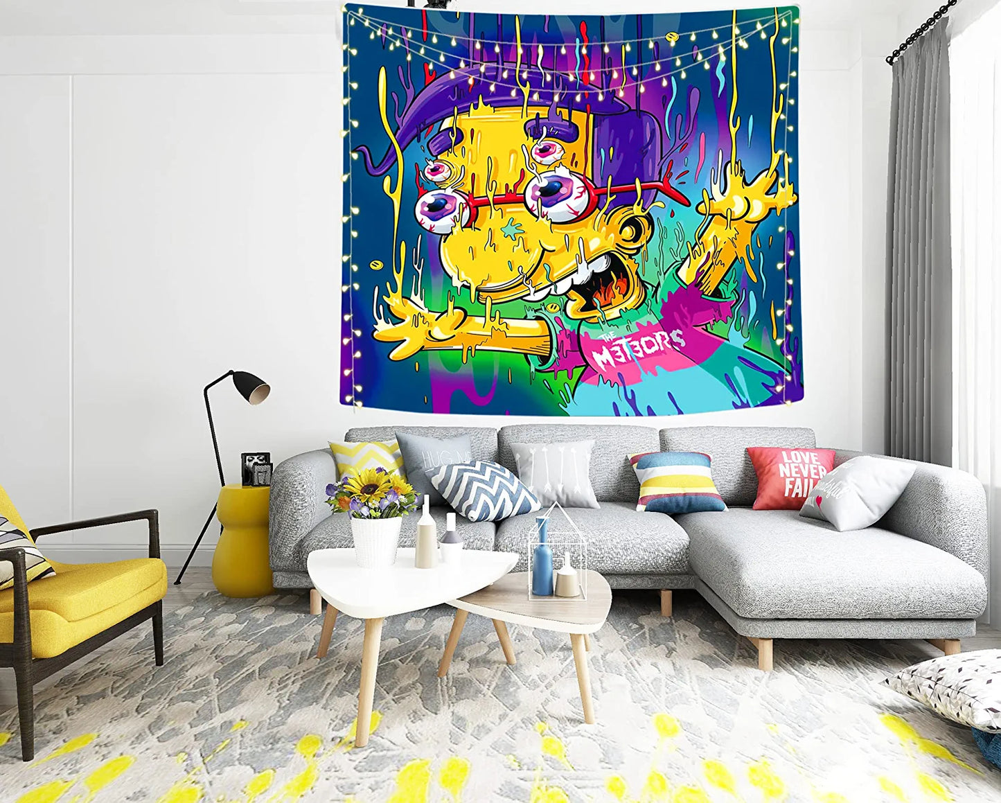 Honweii the Simpsons Tapestry Bart Tapestry Wall Hanging Home Decoration Blacnket for Bedroom(51.1'' X 59.1'' Inches,130*150 Cm)-2
