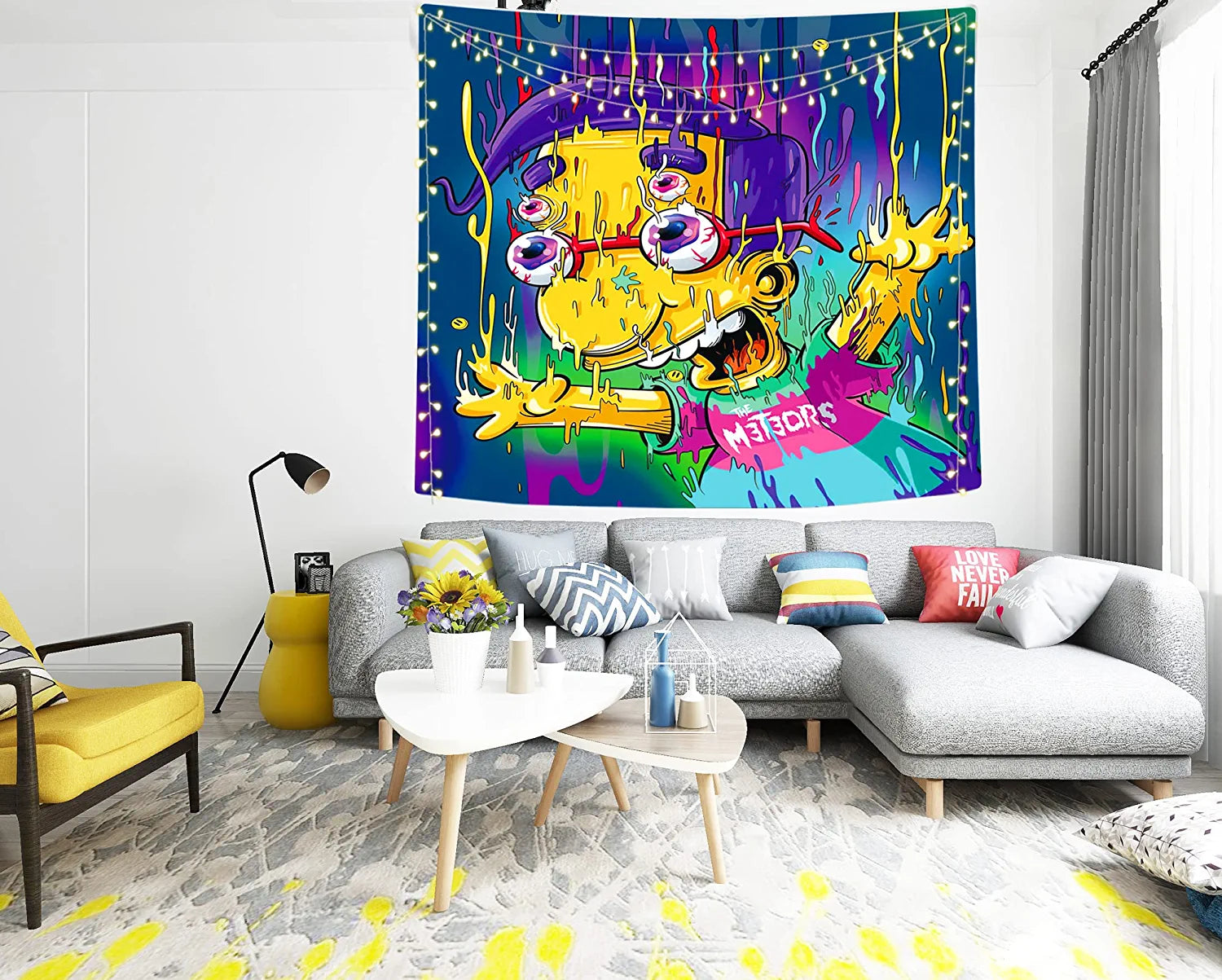 Honweii the Simpsons Tapestry Bart Tapestry Wall Hanging Home Decoration Blacnket for Bedroom(51.1'' X 59.1'' Inches,130*150 Cm)-2