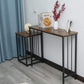 Industrial Console Table, Sofa Table for Living Room，Hallway，Entryway, Entrance Hall, Corridor - Wood Look Metal Frame 38.6" L X 11.8" W X 30.7H - Rustic Brown