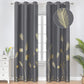 Blackout Curtains for Bedroom Living Room Palm Tree and Wheat Pattern Thermal Insulated Window Curtain Panels for Dining Room, 42Wx84L, Dark Grey, 1Pair