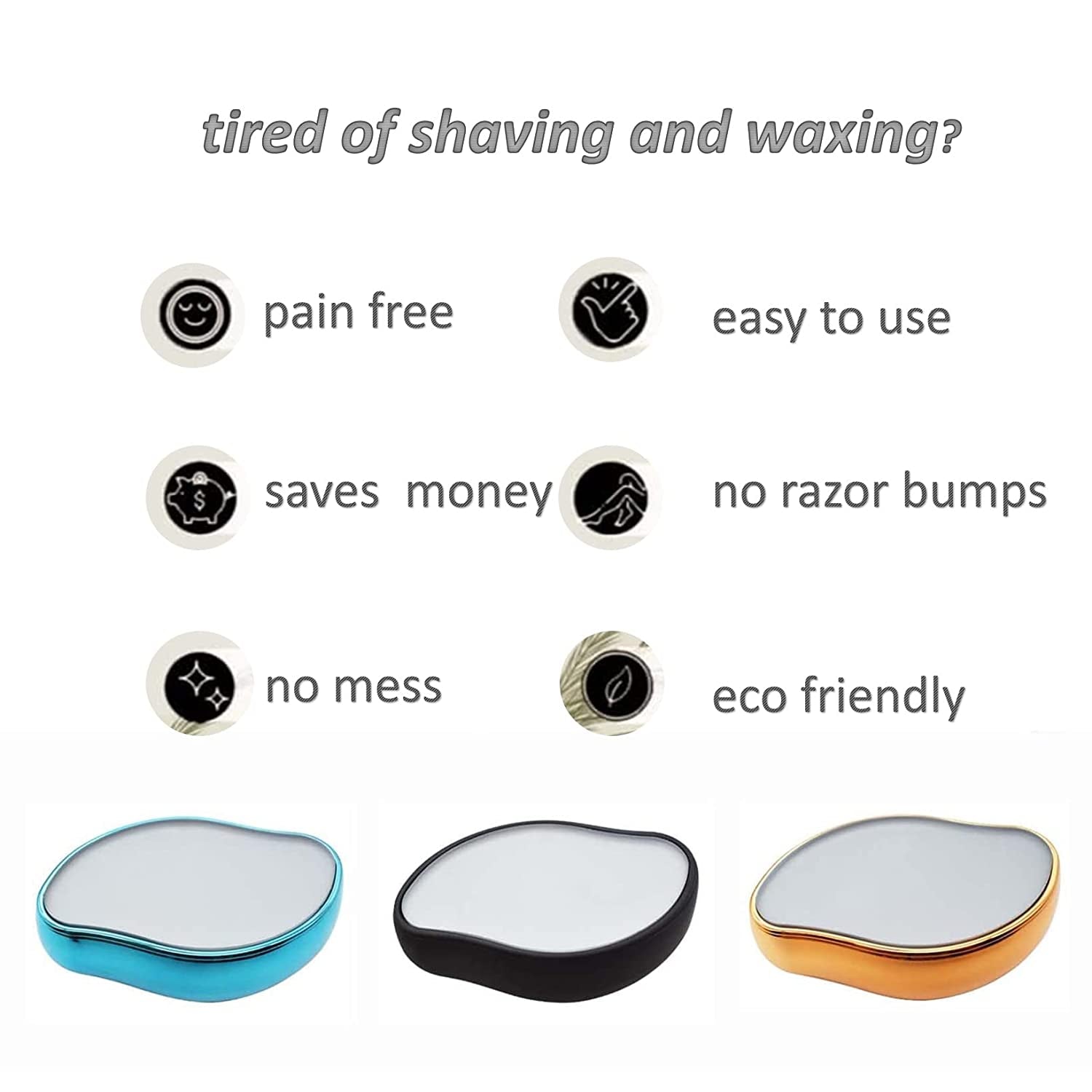 Crystal Hair Eraser for Women and Men, Magic Hair Eraser Crystal Hair Remover, Painless Exfoliation Hair Removal Tool for Arms Legs Back