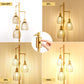 Dimmable Floor Lamp, Industrial Floor Lamps for Living Room, Gold Tree Lamp Standing Lamp Tall Lamps with 3 Elegant Teardrop Cage Head & 800 Lumens LED Bulbs for Living Room Bedroom Office