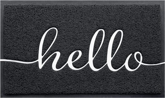 Door Mat (30"X17.5",Black), Durable Welcome Mat Low Profile Floor Mat Front Doormat Indoor Outdoor Door Rug Non Slip Rugs for Entryway, Patio, High Traffic Areas