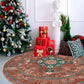 round Rug 4Ft Loren Collection round Area Rug, Non-Shedding round Fluffy Carpet, Washable Living Room Area Rug, Non-Slip Bedroom Porch Doormat Entryway Runner Rug (Red)