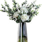 Ins Modern Glass Vase Irised Crystal Clear Glass Vase for Home Office Decor (Crystal Grey)