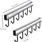 Alich 2Pcs Mug Hooks under Cabinet Mug Holder Rack,Nail Free Adhesive Coffee Cups Holder Hanger for Cups/Kitchen Utensils/Ties Belts/Scarf/Keys Storage, Fit for 0.8Inch Thickness Shelf or Less (BLA)