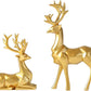 Nordic Style Origami Elk,Resin Sitting Standing Deer Statues, Creative Craft Reindeer Figurines, Ornaments Living Room TV Cabinet Wine Cabinet Gifts for Home Decoration One Pair (Golden)