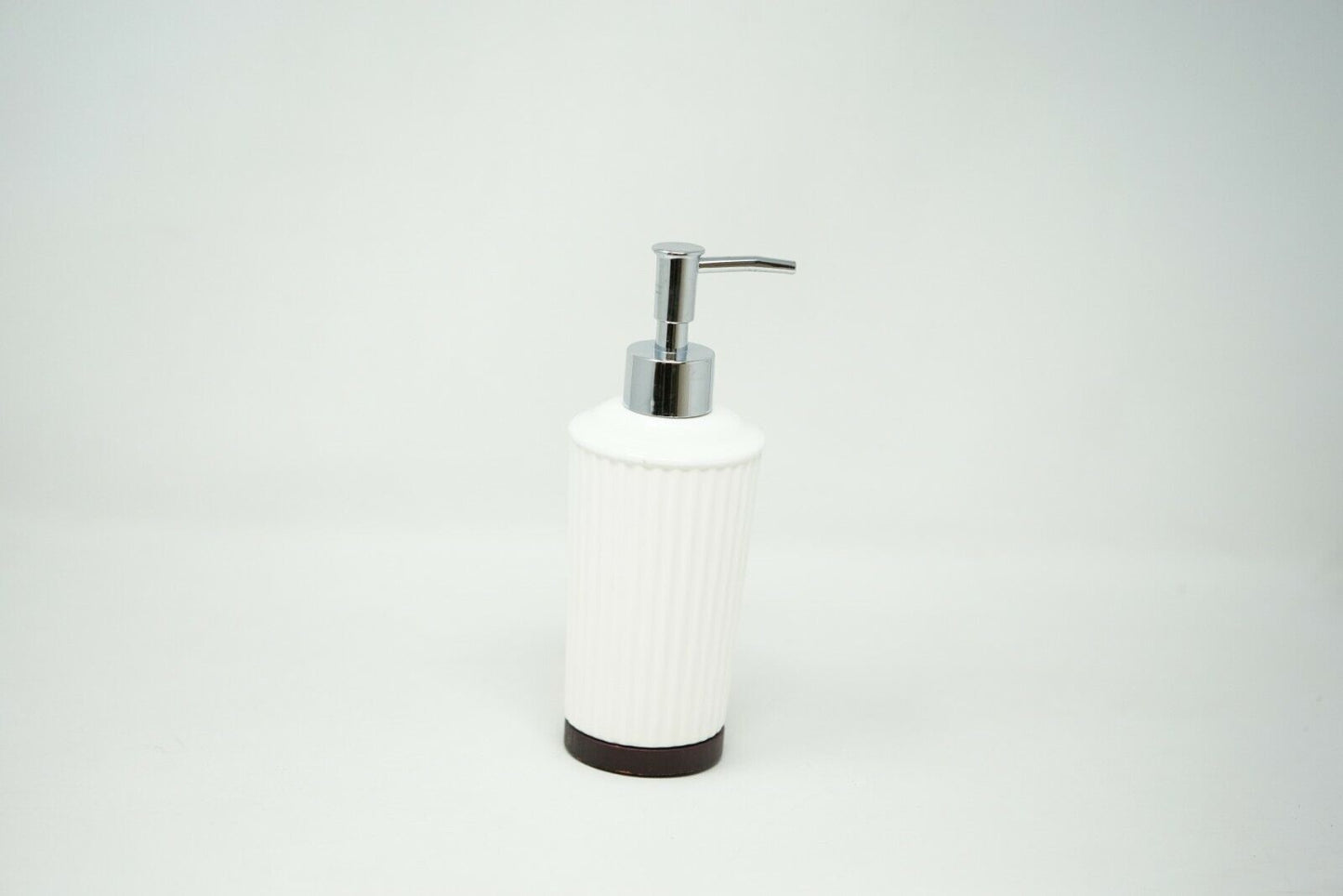 JLA Home Rose Ceramic and Wood Soap / Lotion Pump Dispenser - Off-White