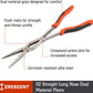 Crescent 2 Pc. X2 Straight and Bent Long Nose Dual Material Plier Set - PSX204C , Red