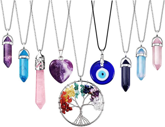 6-9 PCS Chain Necklace Egirl Men Male Emo Goth Chains Statement Lock Key 1-4 Layered Pendants Necklace for Women Teen Girls Boys Eboy Long Multilayer Chains Punk Choker Silver and Gold Set