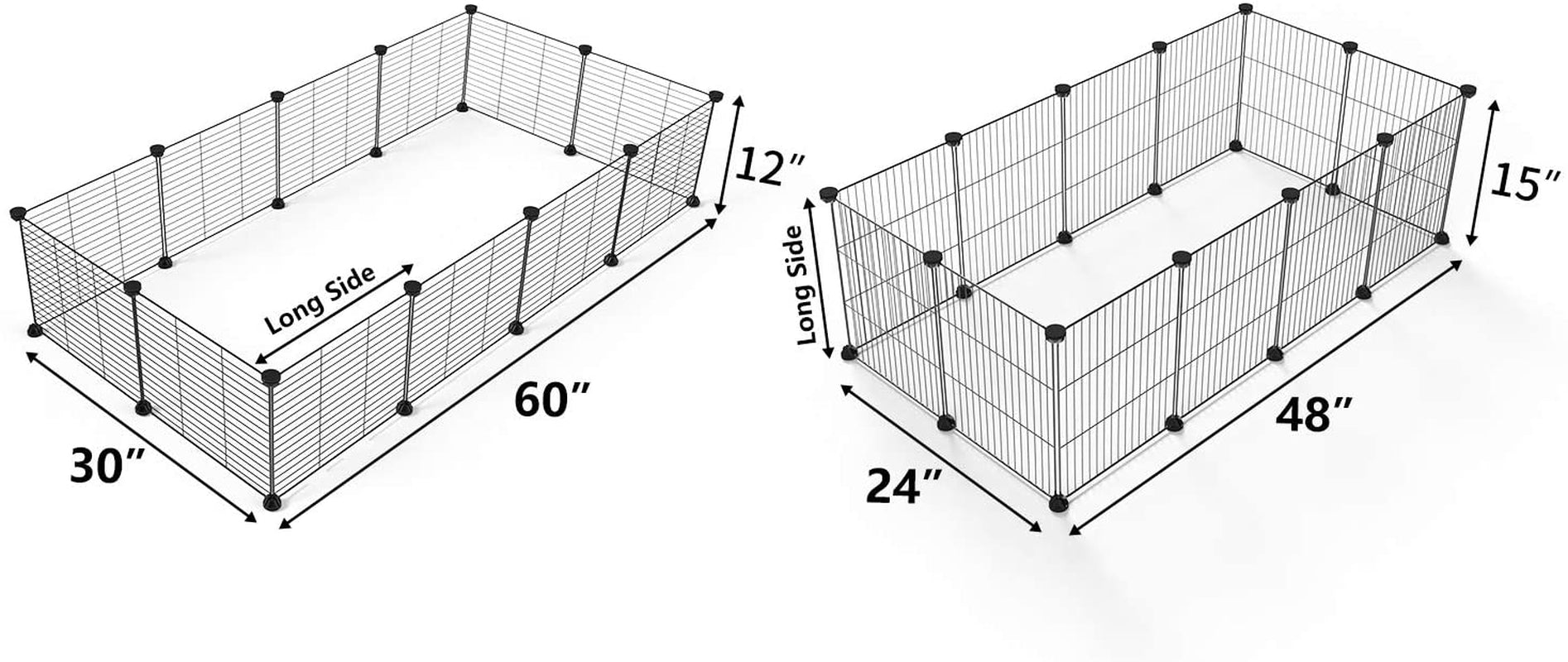 Pet Playpen, Small Animal Cage Indoor Portable Metal Wire Yd Fence for Small Animals, Guinea Pigs, Rabbits Kennel Crate Fence Tent, Black, (12Panels)