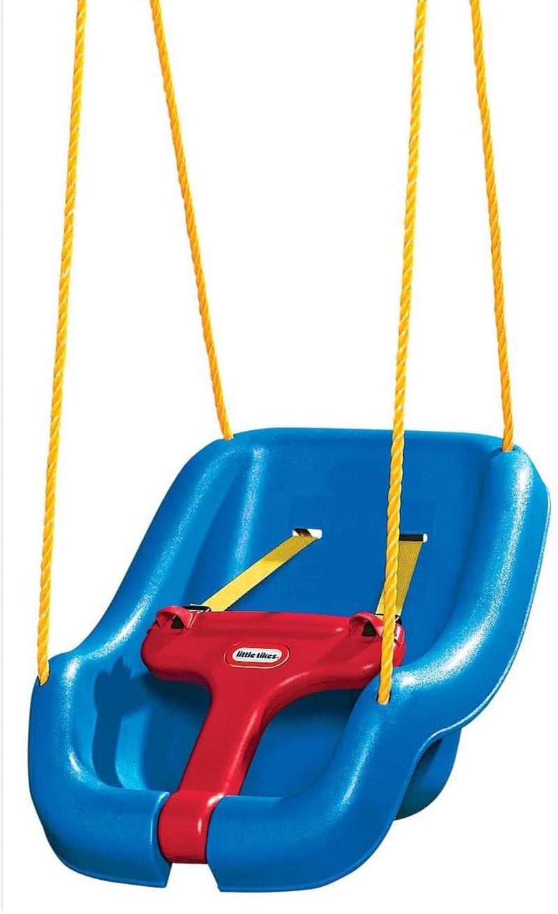 Little Tikes Snug 'N Secure Blue Swing with Adjustable Straps, 2-In-1 for Baby and Toddlers Ages 9 Months - 4 Years