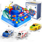 TEMI Kids Race Track Toys for Boy Car Adventure Toy for 3 4 5 6 7 Years Old Boys Girls, Puzzle Rail Car, City Rescue Playsets Magnet Toys W/ 3 Mini Cars, Preschool Educational Car Games Gift Toys