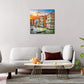 Wall Art Decor Poster Painting on Canvas Print Pictures Scenic Views of Venice Canal Boat Italy Town Landscape Framed Picture for Home Decoration Living Room Artwork