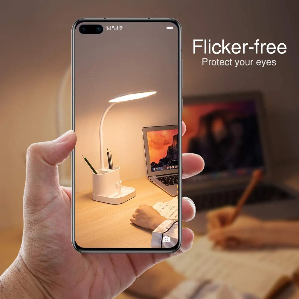 Office Lamp, 8W 3 Modes Battery Operated Lamp, White Desk Lamp for Desk, Study Lamps for Desk, Desk Lamps for Bedrooms, Dimmable Office Light, Bright Desk Lamp, USB Desk Lamp, Modern Desk Lamp