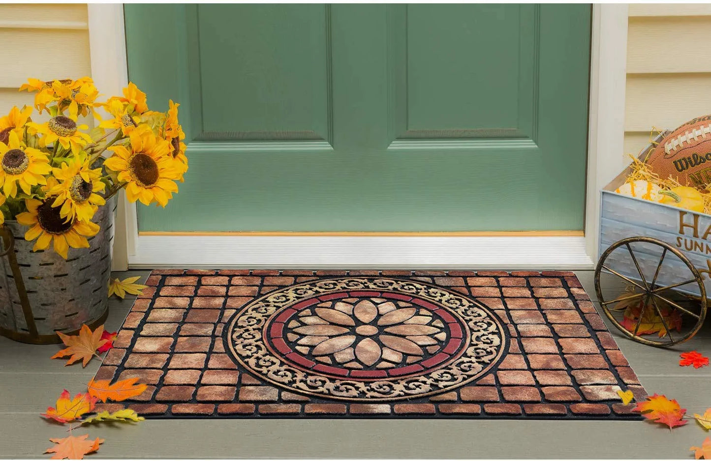 Entrance Door Mat Large 24 X 36 Inch Entry Way Doormat Front Door Rug Outdoor Heavy Duty Welcome Mat, Non Slip Rubber Back Low Profile for Garage, Patio, High Traffic Area, Rectangle Style