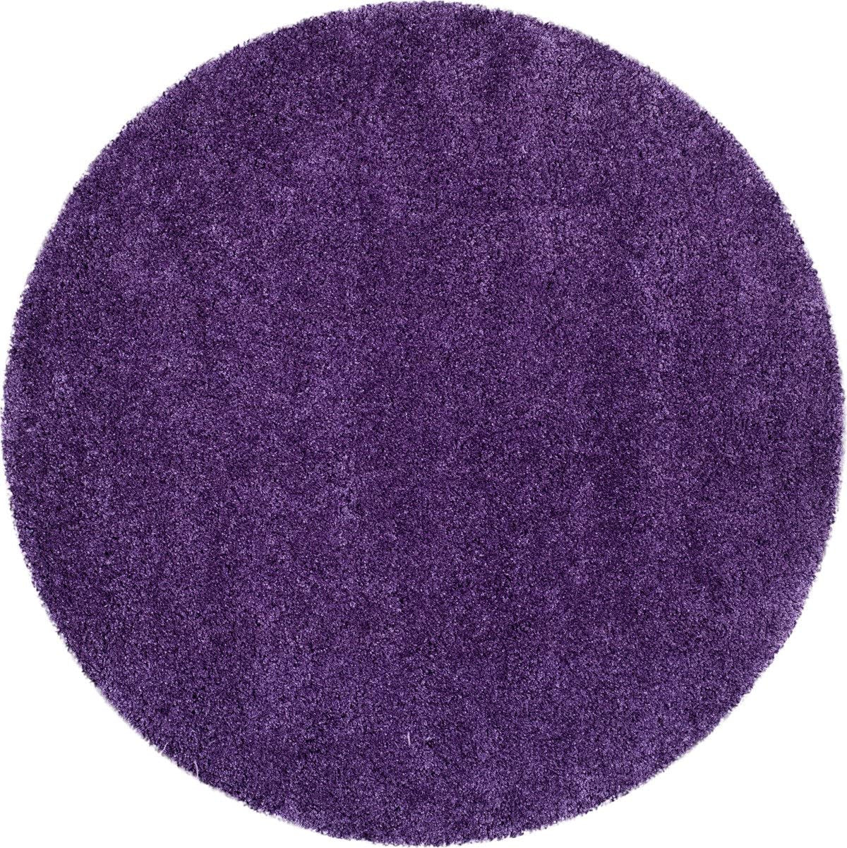 Milan Shag Collection 3' X 5' Purple SG180 Solid Non-Shedding Living Room Bedroom Dining Room Entryway Plush 2-Inch Thick Area Rug