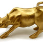 Feng Shui Fortune Brass W Street Bull Statue, Sculpture Home Decoration Golden Copper Bull Represents Good Luck of Career and Wealth