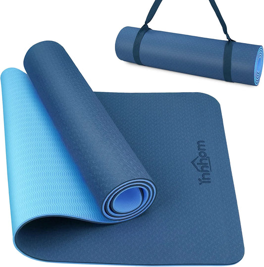 Yoga Mat  Yoga Mats for Women 1/3 Inch Thick Yoga Mat for Men Exercise Mat Workout Mat for Yoga Pilates Home Gym Yoga Mat Non Slip with Carrying Strap