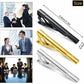 4Pcs Mens Tie Clip Necktie Bar Clasp Clamp Pin Stainless Steel Gold Black Silver