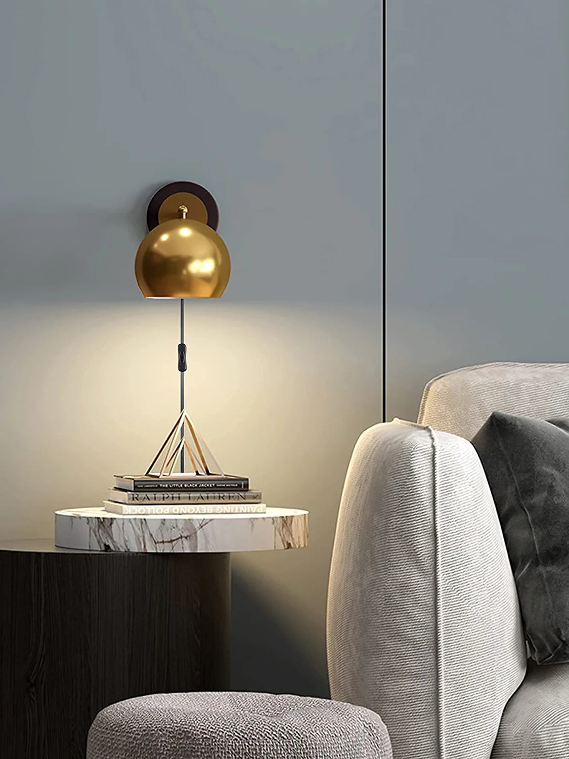 OYLYW Gold Wall Sconces Plug in Lighting Fixture ,E26 Industrial Vintage Boho Adjustable Wall Lights,Set of 2 Pack Wall Lamp Bedside Lamp Bathroom Vanity Lights
