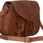 KPL 14 Inch Leather Crossbody Bags Purse Women Shoulder Bag Satchel Ladies Tote Travel Purse Full Grain Leather (Tan Brown)