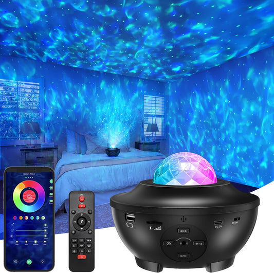 Star Projector Galaxy Night Light Projector, with Remote Control&Music Speaker, Voice Control&Timer, Starry Light Projector for Baby Kids Adults Bedroom/Decoration/Birthday/Party