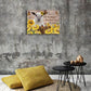 Sunflowers Wall Art for Living Room Llama Wall Decor Yellow Brown Picture Canvas Prints Framed Animal Painting Artwork 12''W×16''H