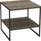 Square Wooden Side Table/End Table with Storage Shelf, Ashwood