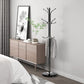 Kertnic Metal Coat Rack Stand with Natural Marble Base, Free Standing Hall Tree with 12 Hooks for Hanging Scarf, Bag, Jacket, Home Entry-Way Hat Hanger Organizer (Black)