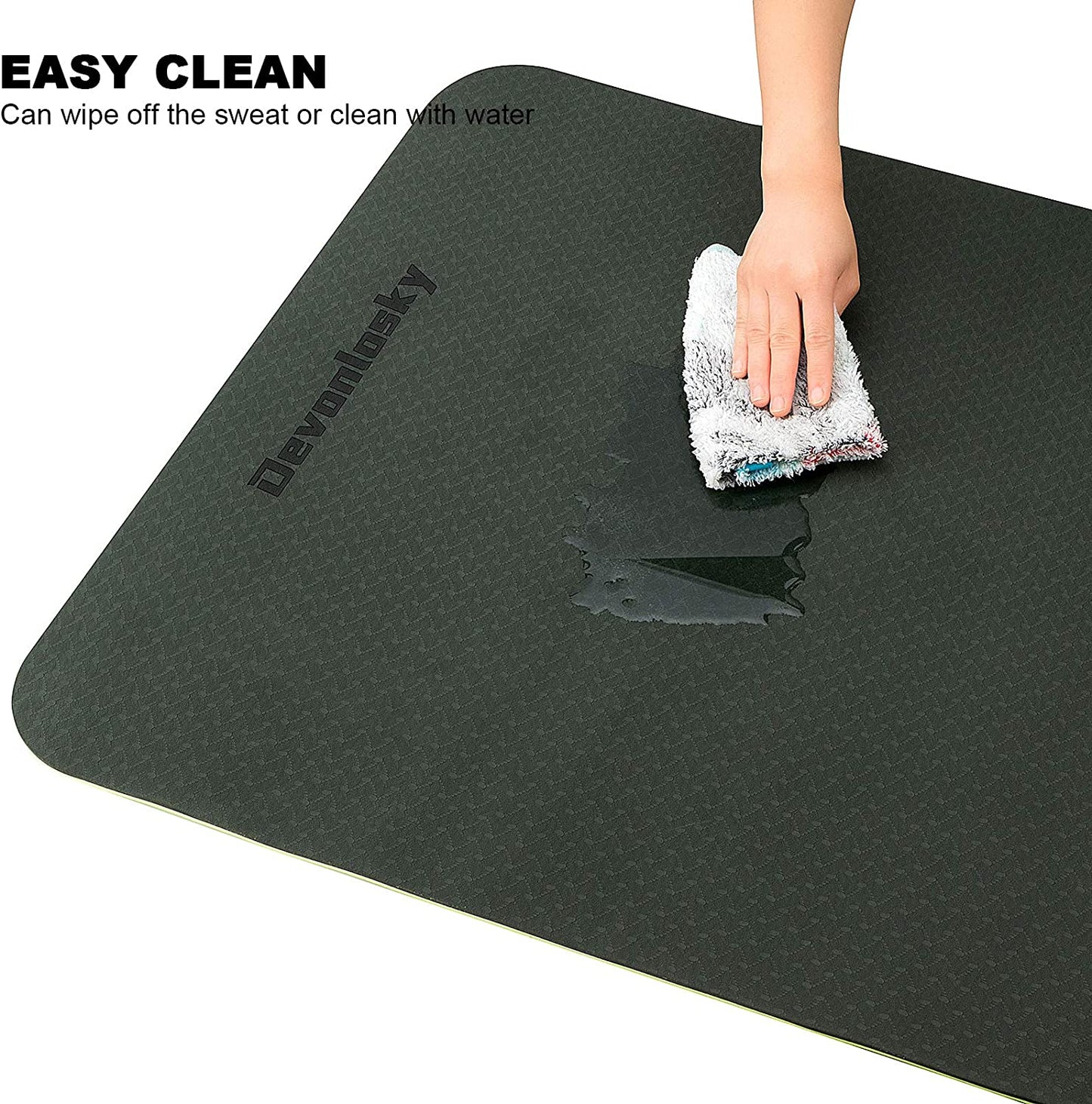 Yoga Mat, Non-Slip Eco Friendly Exercise Yoga Mat for Men and Women, 1/4-Inch Thick High Density Pro Mat with Carrying Strap for Yoga Pilates and Fitness Exercise