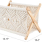 Macrame Magazine Rack Boho Magazine Holder Storage Standing Basket for Books, Newspapers, Swaddle Blanket, Living Room, Bathroom, Office, Nursery, Home Decor, Medium Size, 14’’L X 10’’W