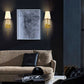 Wall Sconces Set of 2, Dimmable Sconces Wall Lighting, Classic Hardwired Indoor Brushed Gold Metal Sconce Lights with Fabric Shades (Bulb and Switch Not Included)