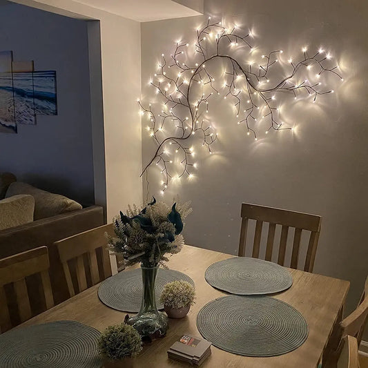 Vines for Room Decor ,Christmas Decorations Indoor Home Decor Artificial Plants Flowers Tree Willow Vine Lights 144 Leds for Walls Bedroom Living Room Decor