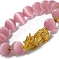 Prime Feng Shui Bracelet Natural Tiger Eye Bead Bracelet with Gold Plated Pi Xiu/Pi Yao Attract Wealth and Good Luck Amulet Gift