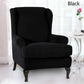 2-Piece Stretch Jacquard Spandex Fabric Wing Back Wingback Armchair Chair Slipcovers (Wing Chair)