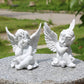 Set of 2 Cherubs Angels Resin Garden Statue Figurine, Indoor Outdoor Home Garden Decoration, Adorable Angel Sculpture Memorial Statue 4"