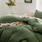 BEDSURE Olive Green Duvet Covers Queen Size - Soft Brushed Microfiber 3 Pieces with Zipper Closure, 1 Duvet Cover 90X90 Inches and 2 Pillow Shams(No Comforter)