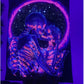 Blacklight Skull Tapestry, the Kissing Lovers Tapestry UV Reactive Trippy Neon Tapestries Glow in the Dark Party Backdrop, Skeleton Wall Art for Bedroom Living Room – 51.2” X 59.1”