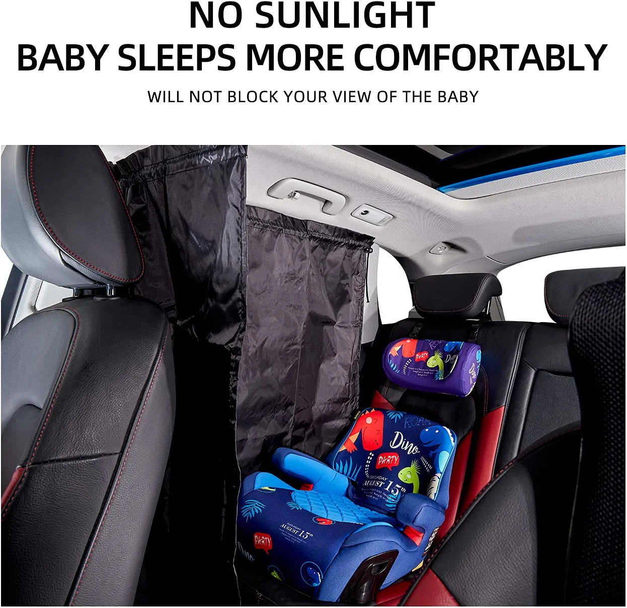 Car Divider Curtain Sun Shade,Car Window Shade,Car Sun Shade for Window Baby,Car Window Shades for Side Windows,Windshield Sunshade, Privacy Sunshade Curtain for Camping Air Mattress (Black)