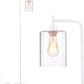White Tall LED Floor Lamp Included Bulb, Modern Standing Lamp with Hanging Glass Shade, Indoor Simple Floor Lamp, Industrial Pole Light for Living Room, Bedroom, Office, Home Decor