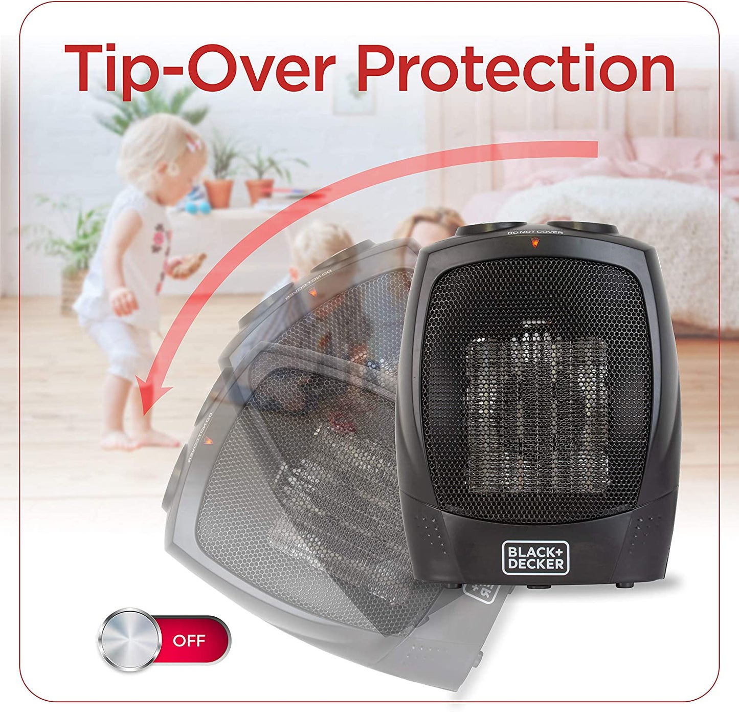 Portable Space Heater, 1500W Room Space Heater with Carry Handle for Easy Transport