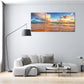 Sunrise Beach Canvas Wall Art, Baiyun Ocean Landscape Poster Framed, Canvas Painting Printing Picture for Home Bedroom Bathroom,12" X 16" X 3 PCS