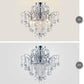 Crystal Chandelier Flushmount Ceiling Light Modern Lighting Fixture for Bedroom Hallway Bar Kitchen Bathroom, H 17.5'' X W 19.3'', E12 Base, Chrome
