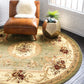 Versailles Collection Traditional Classic Green round Rug (6' X 6')